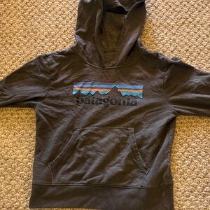 Patagonia Kids' Charcoal Hoodie with Colorful Logo